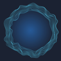 Abstract concentric circles on blue background