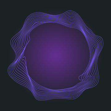 Abstract concentric involute circles on dark violet background