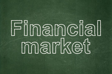 Obraz premium Money concept: Financial Market on chalkboard background