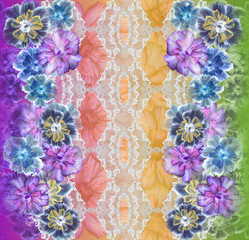 Flower pattern texture design on seamless cloth, fabric,background.