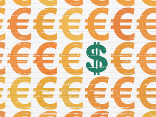 Obraz premium Currency concept: dollar icon on wall background