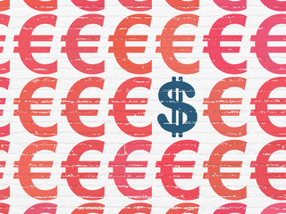 Banking concept: dollar icon on wall background