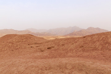 Fototapeta na wymiar landscape with mountain range at Sinai peninsula, Egypt