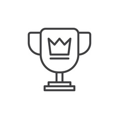 Trophy cup line icon, outline vector sign, linear style pictogram isolated on white. Symbol, logo illustration. Editable stroke. Pixel perfect