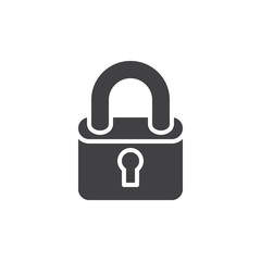 Lock, padlock icon vector, filled flat sign, solid pictogram isolated on white. Password symbol, logo illustration. Pixel perfect