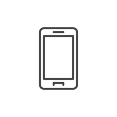 Smartphone line icon, outline vector sign, linear style pictogram isolated on white. Symbol, logo illustration. Editable stroke. Pixel perfect