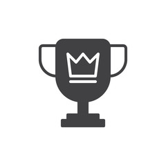 Trophy cup icon vector, filled flat sign, solid pictogram isolated on white. Symbol, logo illustration. Pixel perfect