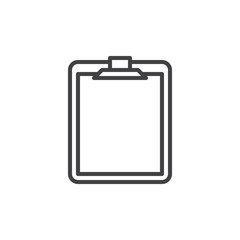 Clipboard line icon, outline vector sign, linear style pictogram isolated on white. Symbol, logo illustration. Editable stroke. Pixel perfect