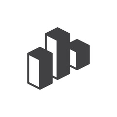 Bar chart icon vector, filled flat sign, solid pictogram isolated on white. Symbol, logo illustration. Pixel perfect