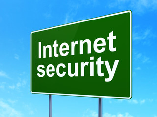Privacy concept: Internet Security on road sign background