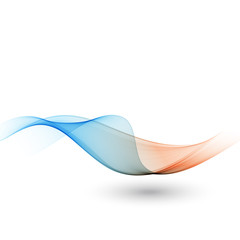 Blue and green waves abstract background.The flowing lines of smoke on a white background.Vector eps10