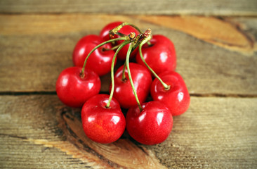 Fresh and red cherries