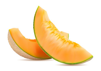 3D slices of melon, summer concept