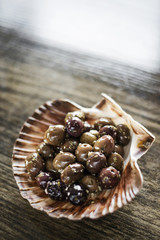 gourmet garlic marinated fresh olives tapas snack starter