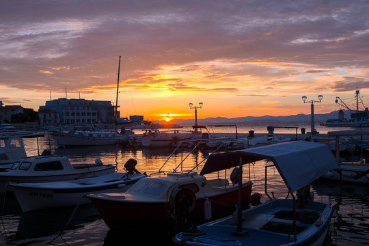 sonnenuntergang im hafen