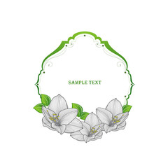 Floral frame in vintage style with hand-drawn flower amaryllis