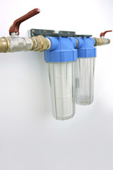 Water filter on the wall