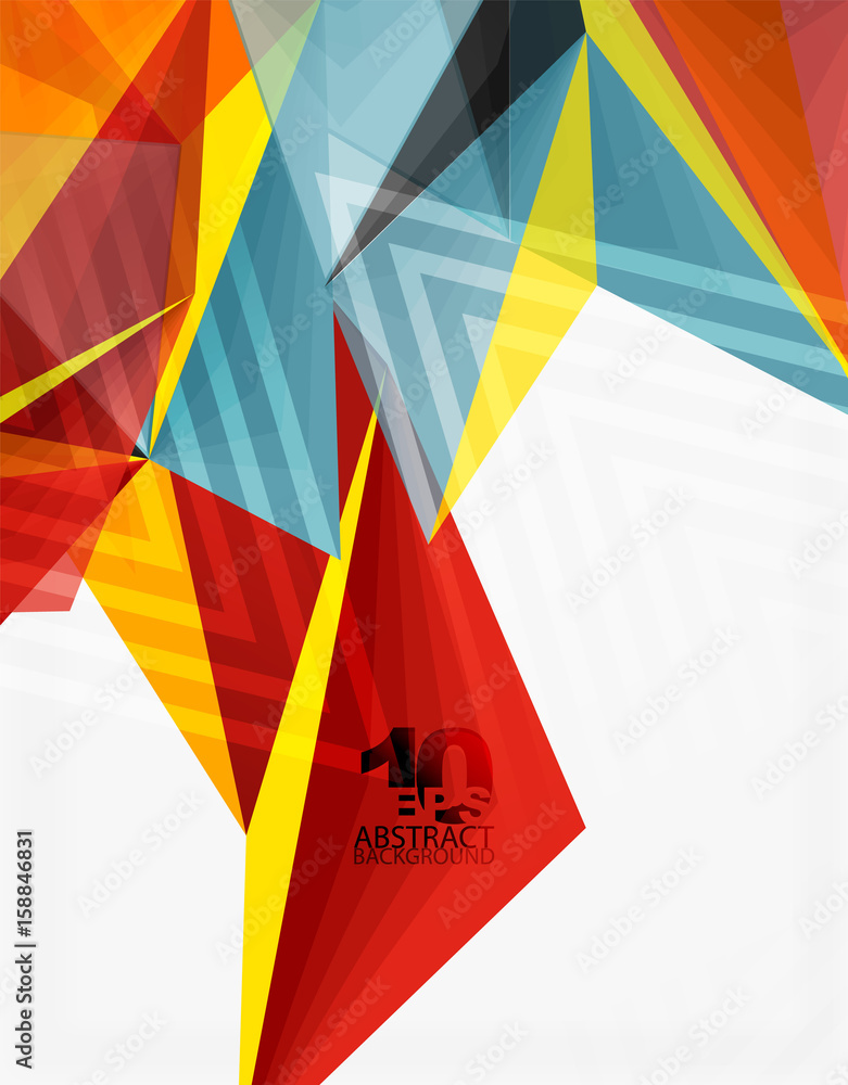 Poster 3d modern triangle low poly abstract geometric vector