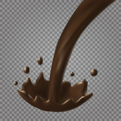 Chocolate splash. Realistic vector