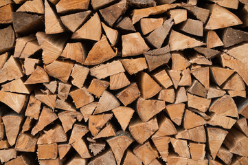 Chopped fire wood close up