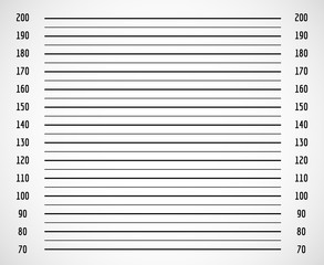 Photo background, criminal police mugshot with centimeter scale vector illustration