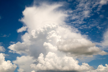 Naklejka na ściany i meble Clear blue sky with white cloud for background backdrop use