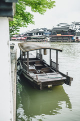 Fototapeta na wymiar Sightseeing Boats in Zhujiajiao Ancient Town, China