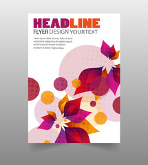 Brochure template with  abstract flowers. Can be use for publishing, print and  presentation. Vector. Eps 10