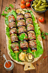 Turkish Kebab eggplant and meatballs