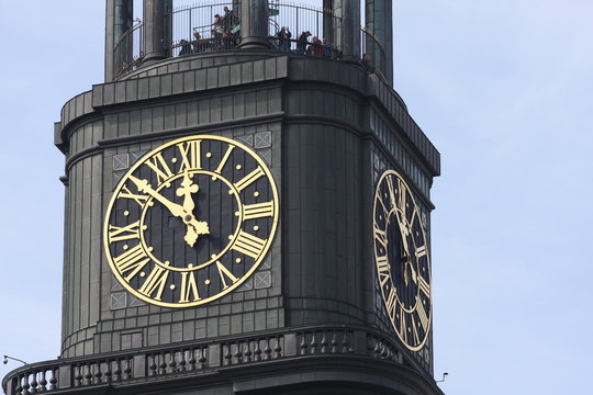 Details on St. michaelis church in Hamburg city in Germany