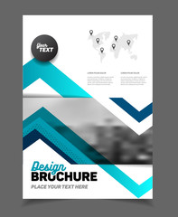 Business Brochure design. Annual report vector illustration template. A4 size corporate business catalogue cover. Business presentation with photo and geometric graphic elements.