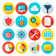 Big Data Analytics Flat Icons