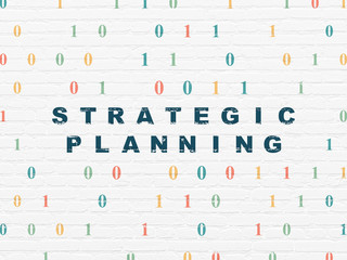 Finance concept: Strategic Planning on wall background