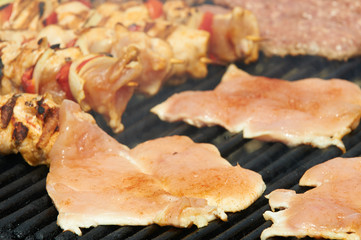 Agrilled meat skewers