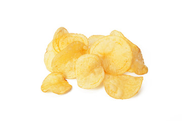 Potato chips isolated on white