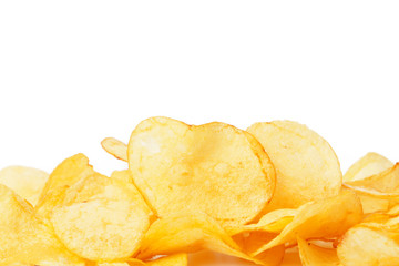 Potato chips isolated on white