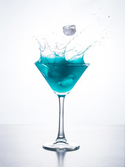 Blue curacao cocktail with splash
