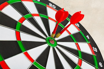 Success hitting target, aim goal achievement concept