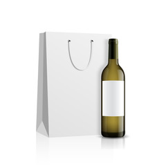 Mockup wine bottle. vector design.