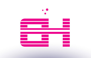 eh e h pink purple line stripe alphabet letter logo vector template