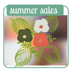 Summer sale background with palm. Vector background for banner, poster, flyer, card, postcard, cover, brochure.