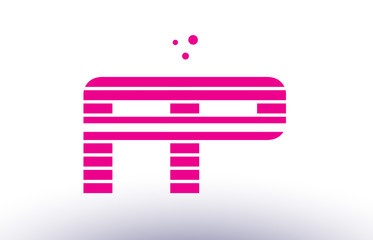 fp f p pink purple line stripe alphabet letter logo vector template