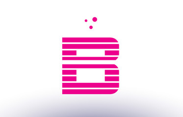 Obraz premium b pink purple line stripe alphabet letter logo vector template