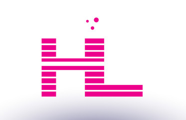 hl h l pink purple line stripe alphabet letter logo vector template