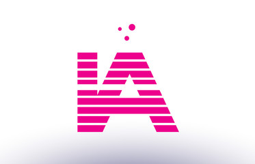 ia i a pink purple line stripe alphabet letter logo vector template