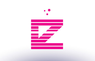 iz i z pink purple line stripe alphabet letter logo vector template