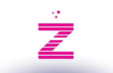 z pink purple line stripe alphabet letter logo vector template
