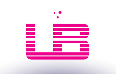 lb l b pink purple line stripe alphabet letter logo vector template