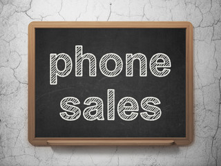 Marketing concept: Phone Sales on chalkboard background