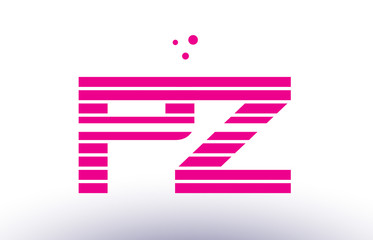 pz p z pink purple line stripe alphabet letter logo vector template